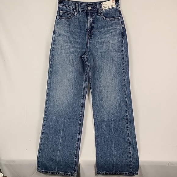 NWT Uniqlo Women’s Wide Straight Jeans Size 25 - Picture 1 of 6